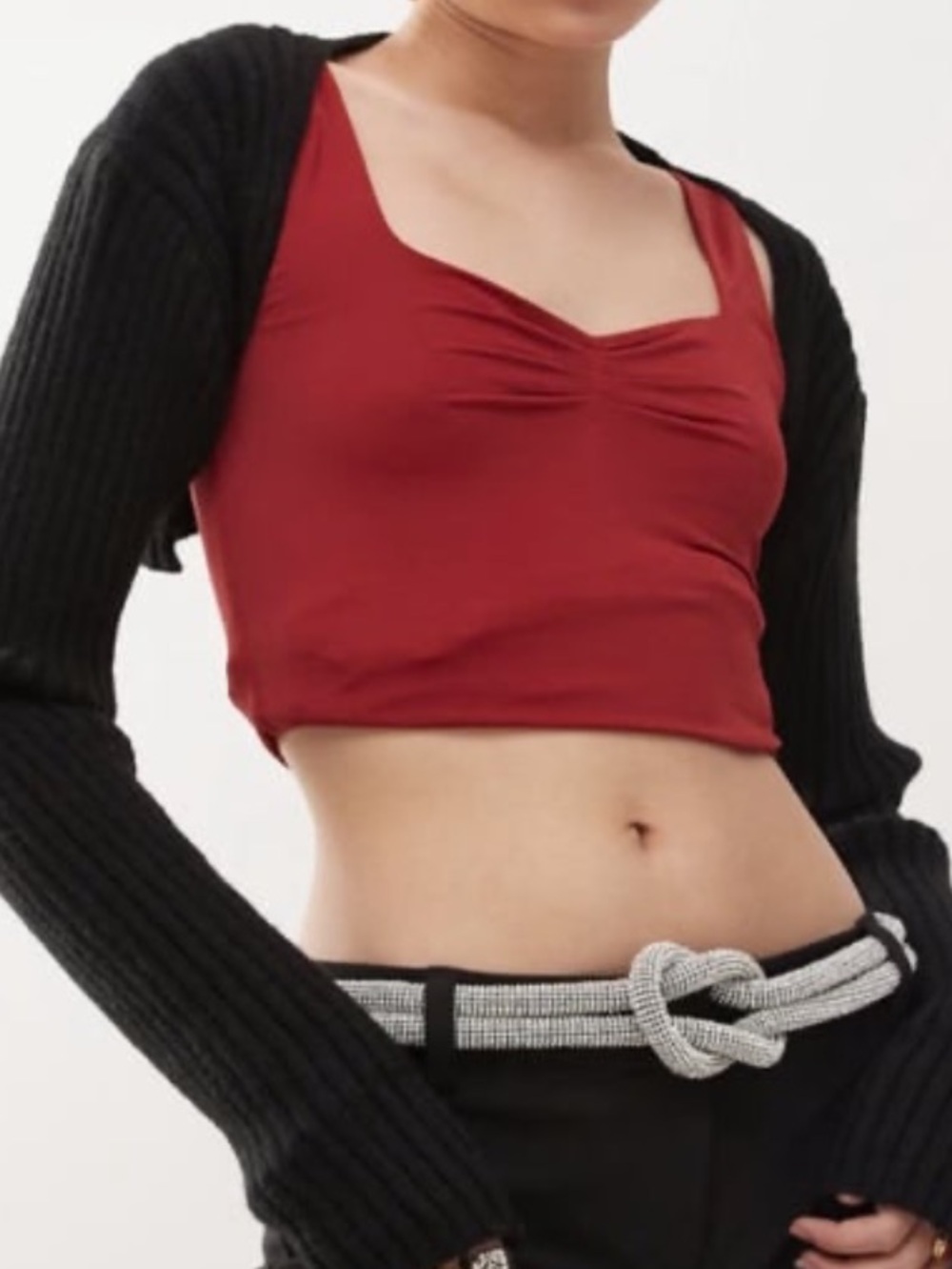 💕❤️ASOS Polly ribbed knit bolero  2